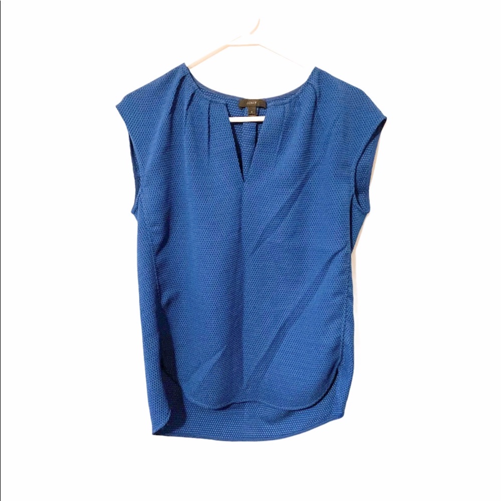 J.Crew blue netted sleeveless blouse size 2
